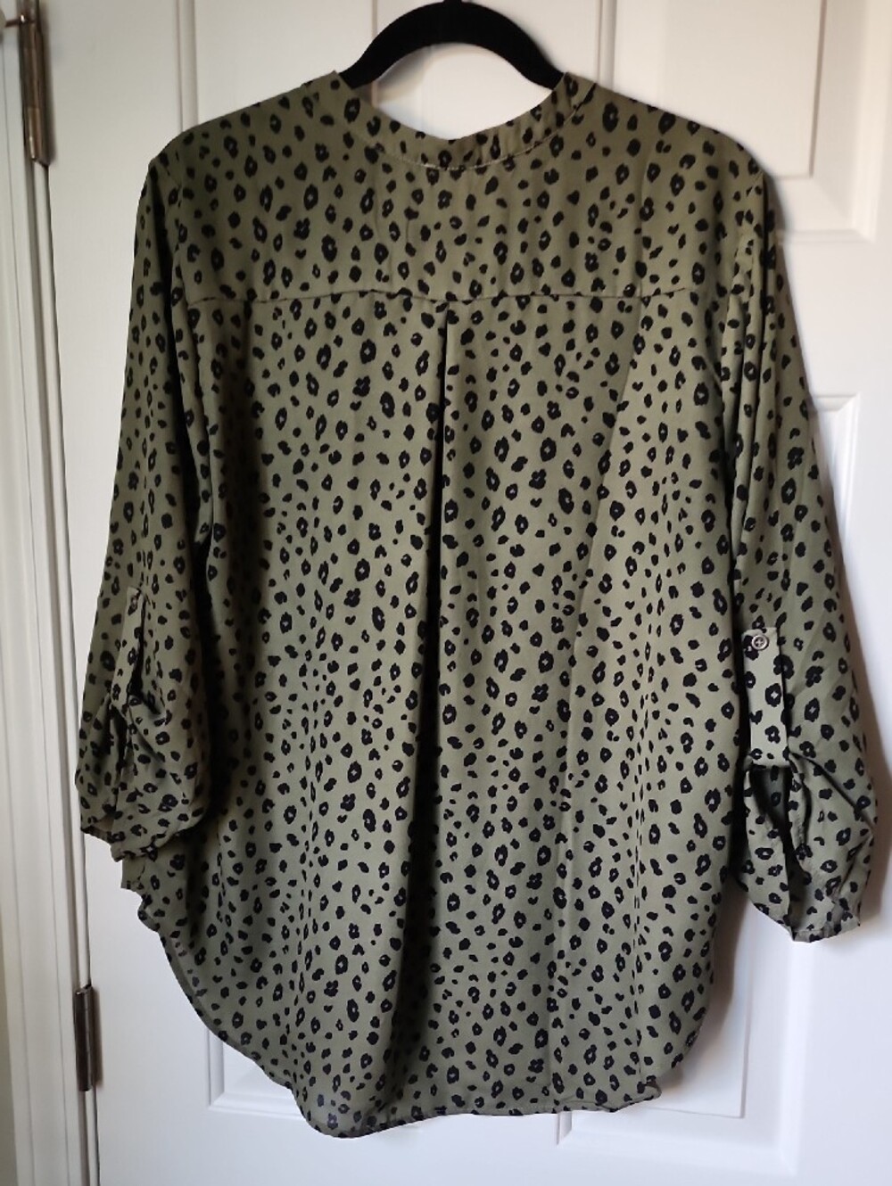 Lush Olive Green Leopard-Print V-Neck Tunic - Picture 3 of 5